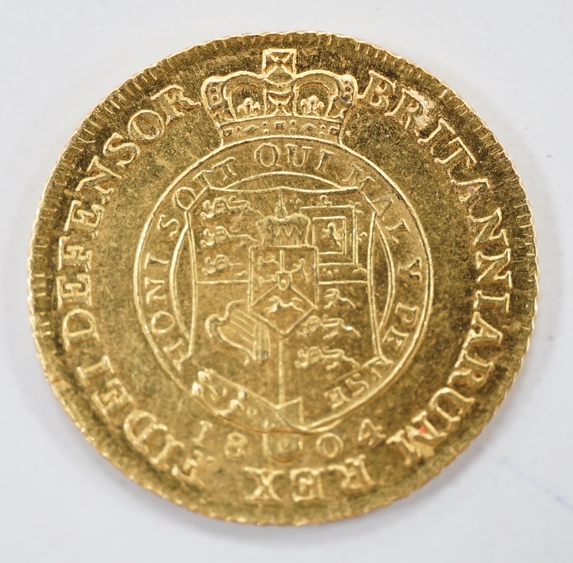 A George III gold half guinea, 1804 NEF